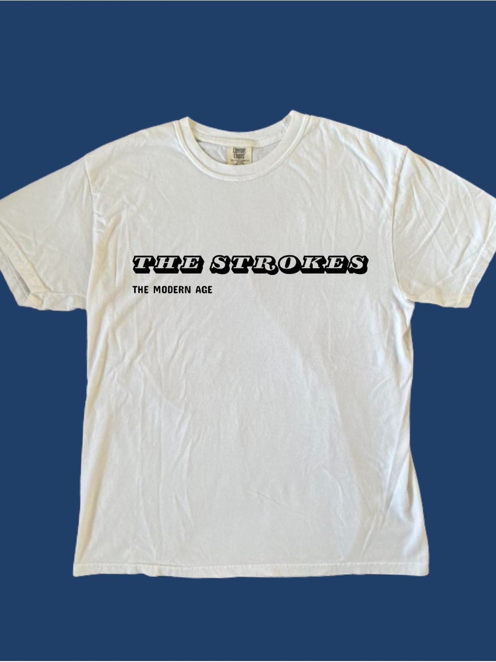 Comfort Colors White 'The Strokes' Graphic Tee | Hand Screenprinted Tee